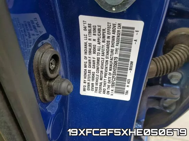 19XFC2F5XHE050679 фото 2