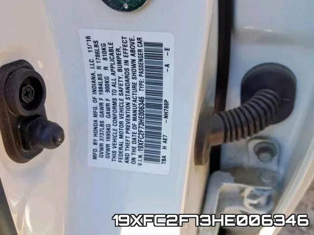 19XFC2F73HE006346 фото 2