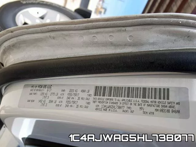 1C4AJWAG5HL738077 фото 2
