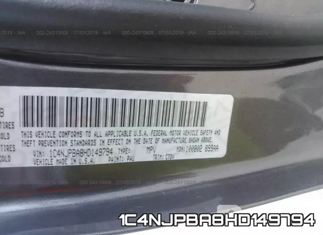 1C4NJPBA8HD149794 фото 10