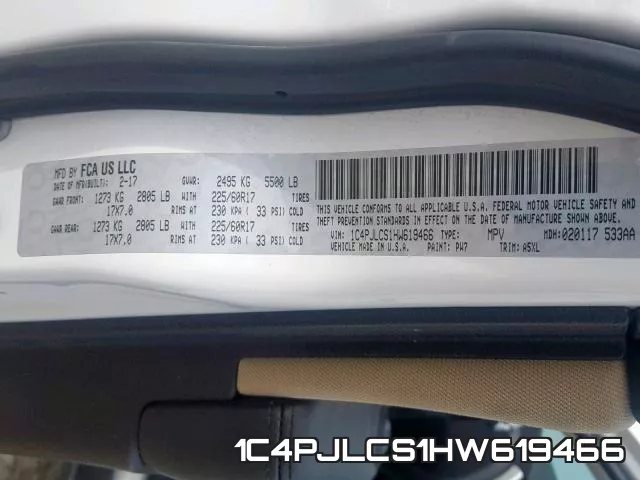 1C4PJLCS1HW619466 фото 2
