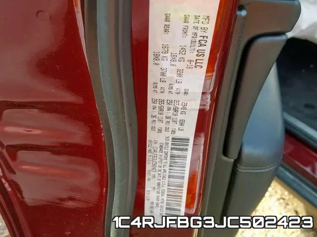 1C4RJFBG3JC502423 фото 2
