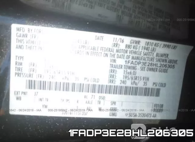 1FADP3E28HL206305 фото 10