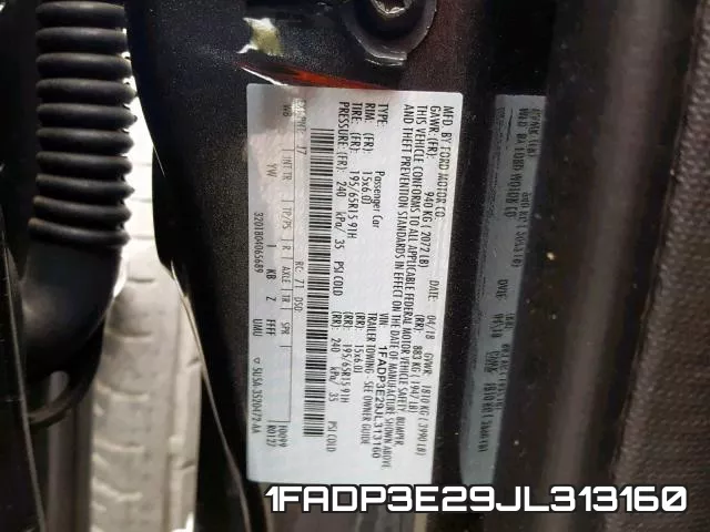 1FADP3E29JL313160 фото 2