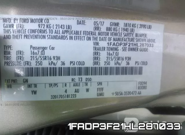 1FADP3F21HL287033 фото 10