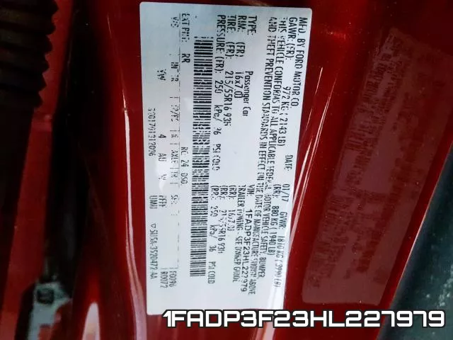 1FADP3F23HL227979 фото 2