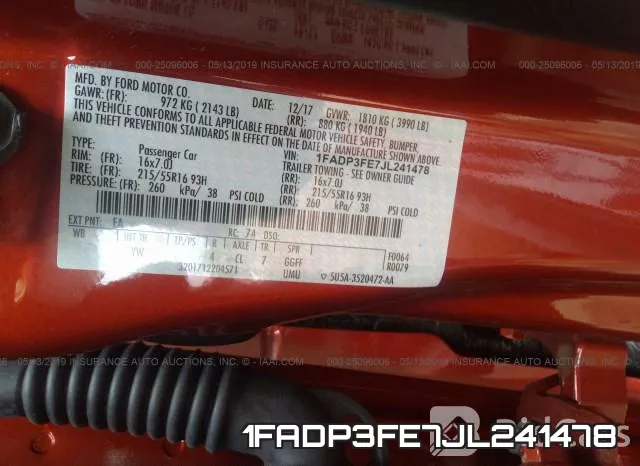 1FADP3FE7JL241478 фото 10