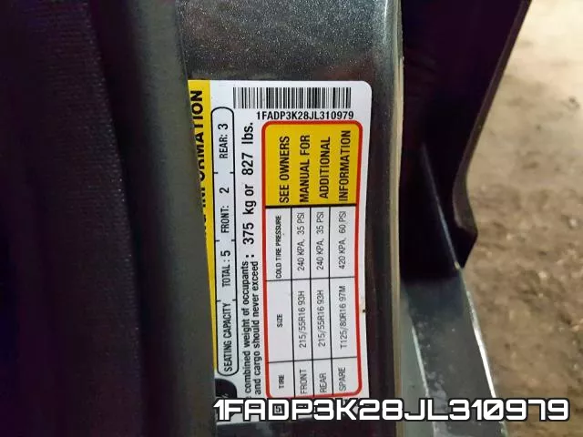 1FADP3K28JL310979 фото 2