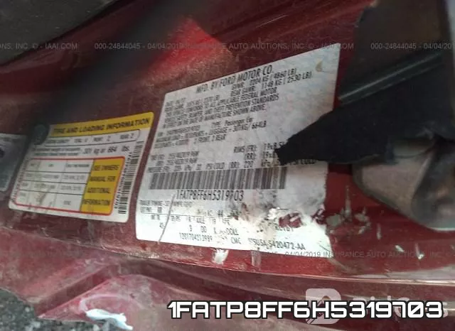 1FATP8FF6H5319703 фото 10