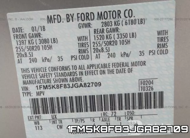 1FM5K8F83JGA82709 фото 10