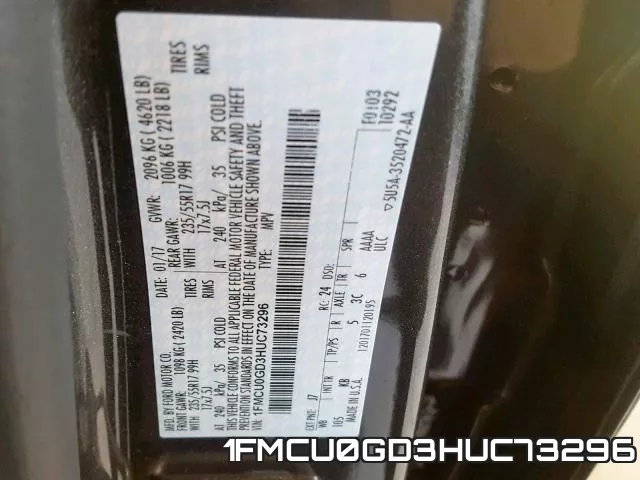 1FMCU0GD3HUC73296 фото 2