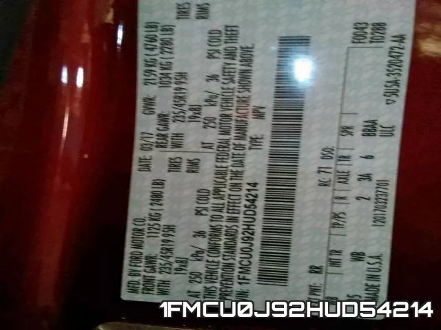 1FMCU0J92HUD54214 фото 2