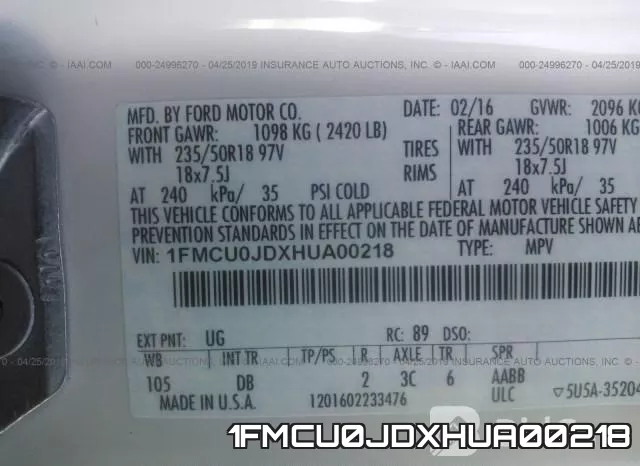 1FMCU0JDXHUA00218 фото 10