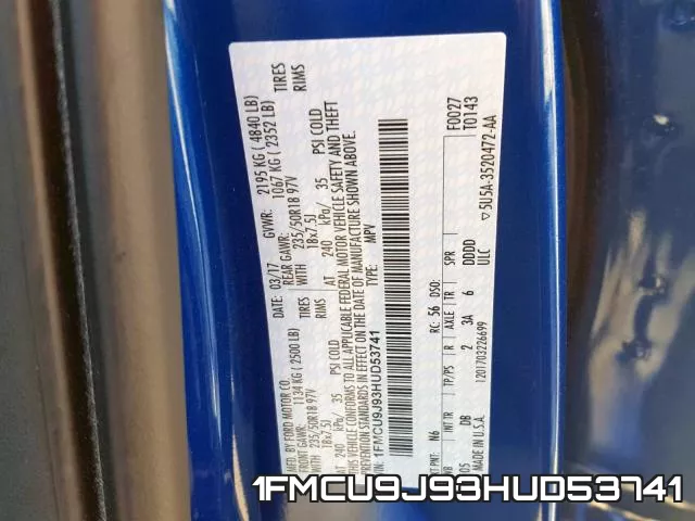 1FMCU9J93HUD53741 фото 2