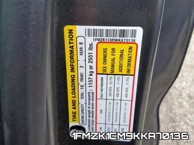 1FMZK1CM9KKA70136 фото 2