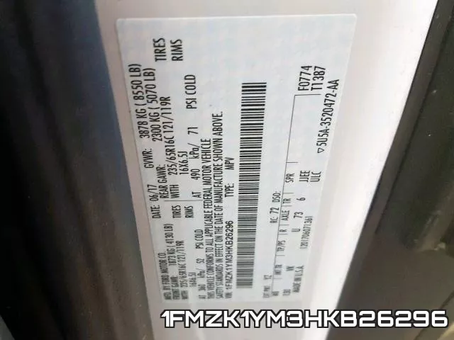 1FMZK1YM3HKB26296 фото 2