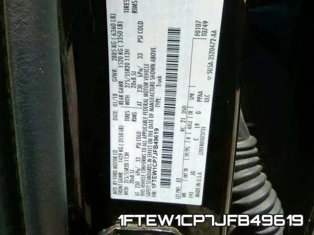 1FTEW1CP7JFB49619 фото 2