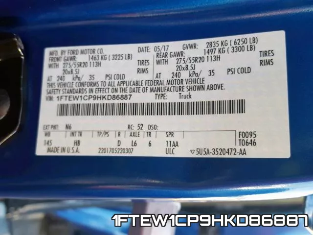 1FTEW1CP9HKD86887 фото 2