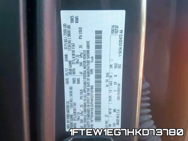 1FTEW1EG7HKD73780 фото 2