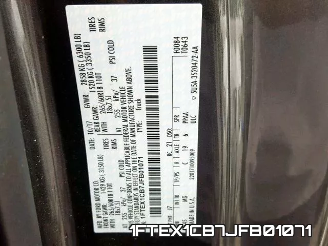 1FTEX1CB7JFB01071 фото 2