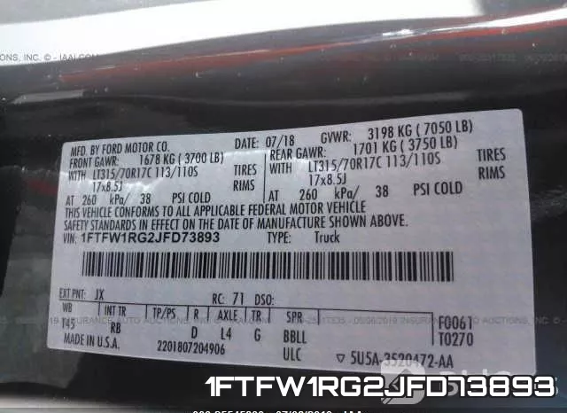 1FTFW1RG2JFD73893 фото 10