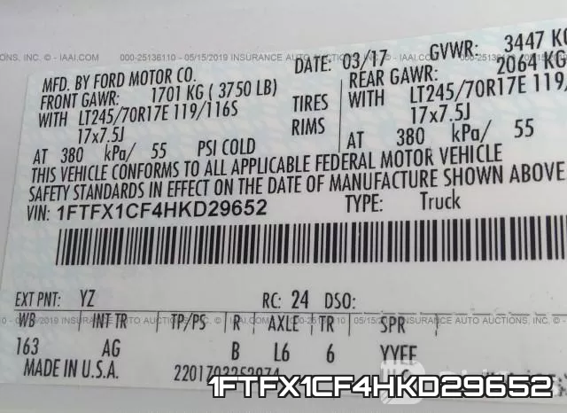 1FTFX1CF4HKD29652 фото 10
