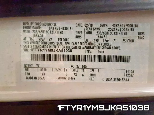 1FTYR1YM9JKA51038 фото 2