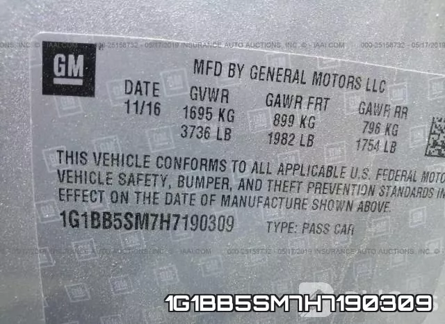 1G1BB5SM7H7190309 фото 10