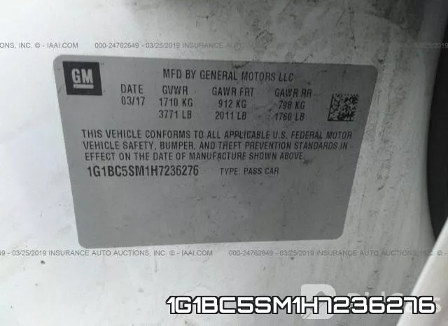 1G1BC5SM1H7236276 фото 10