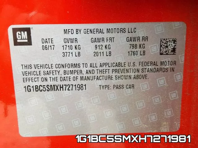 1G1BC5SMXH7271981 фото 2
