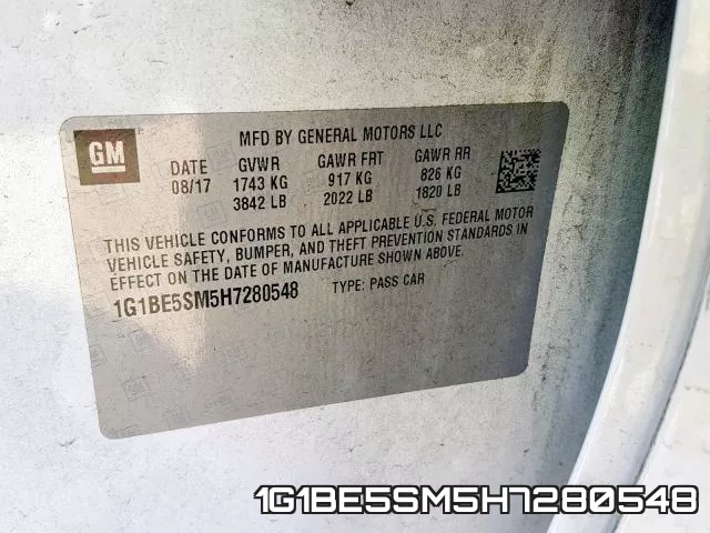 1G1BE5SM5H7280548 фото 2