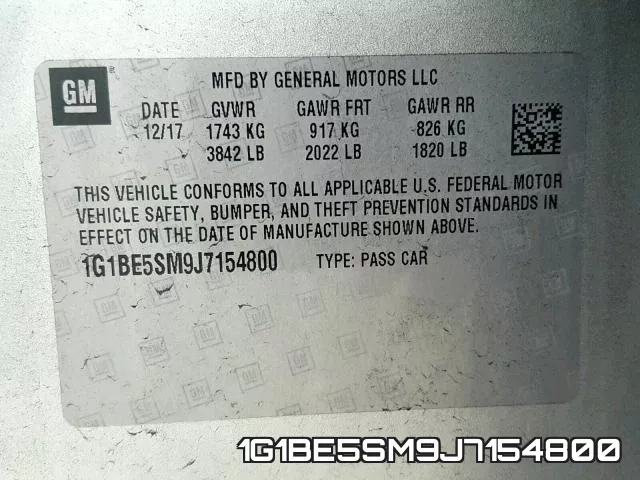 1G1BE5SM9J7154800 фото 2