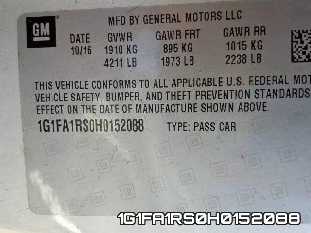 1G1FA1RS0H0152088 фото 2