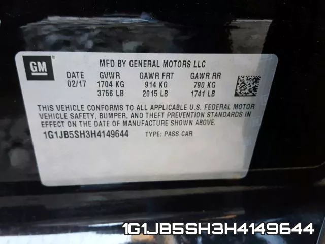 1G1JB5SH3H4149644 фото 2