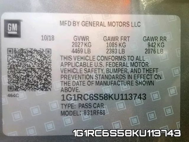 1G1RC6S58KU113743 фото 2