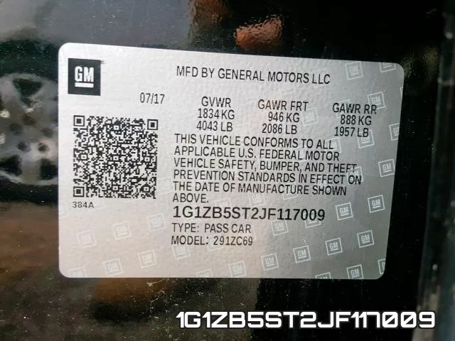 1G1ZB5ST2JF117009 фото 2