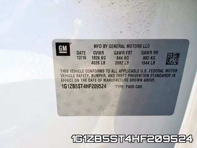 1G1ZB5ST4HF209524 фото 2
