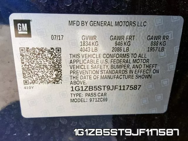 1G1ZB5ST9JF117587 фото 2