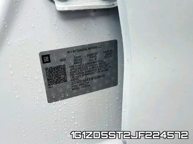 1G1ZD5ST2JF224572 фото 2