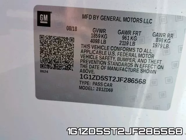 1G1ZD5ST2JF286568 фото 2