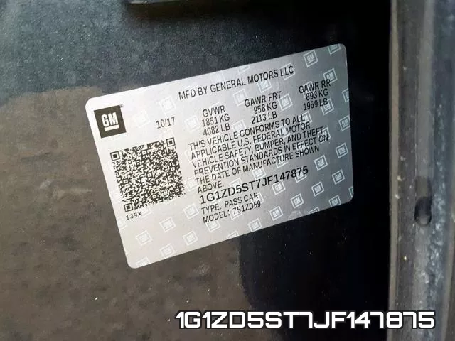 1G1ZD5ST7JF147875 фото 2