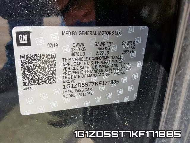 1G1ZD5ST7KF171885 фото 2