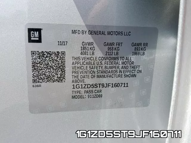 1G1ZD5ST9JF160711 фото 2