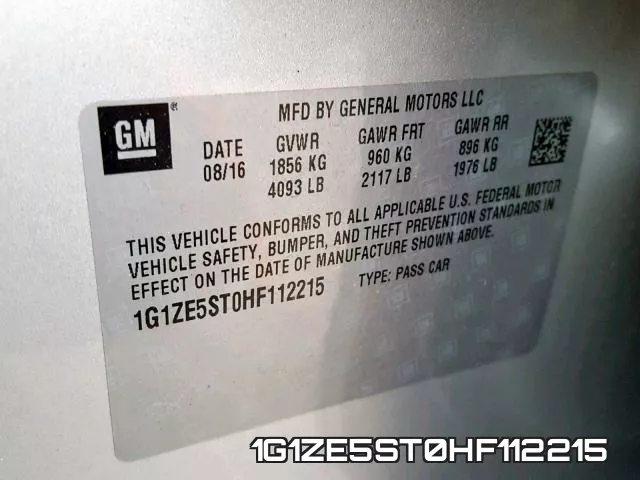 1G1ZE5ST0HF112215 фото 2