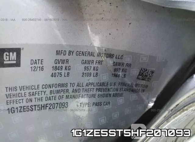1G1ZE5ST5HF207093 фото 10