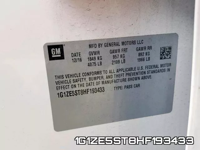 1G1ZE5ST8HF193433 фото 2