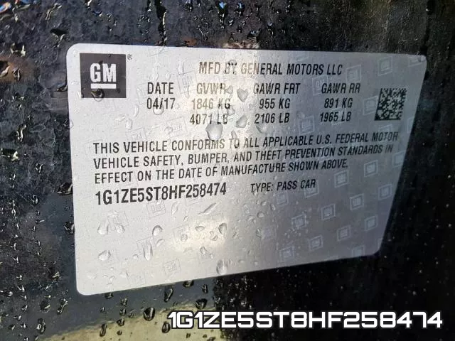 1G1ZE5ST8HF258474 фото 2