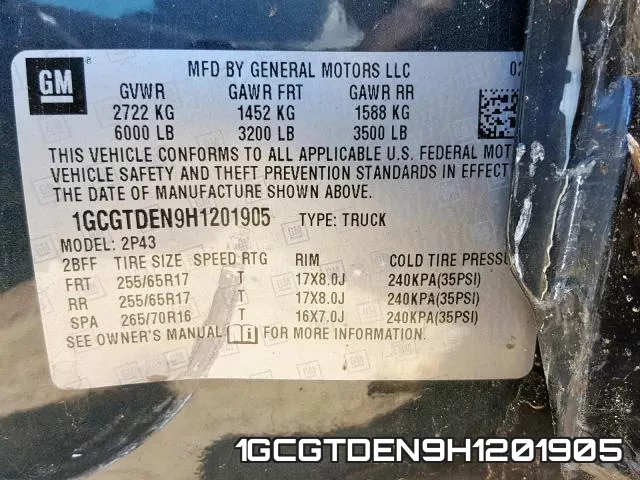 1GCGTDEN9H1201905 фото 2