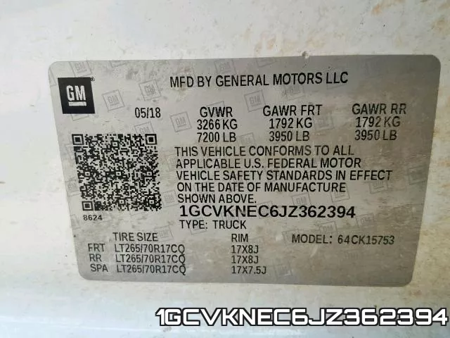 1GCVKNEC6JZ362394 фото 2