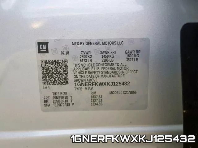 1GNERFKWXKJ125432 фото 2